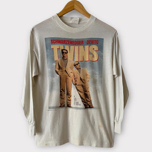 1988 Twins Movie Promo Long Sleeve Tee Shirt Starring Arnold Schwarzenegger & Danny Devito