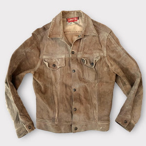 1960's Levi's BIG E Vintage Brown Suede Leather Western Field Trucker Jacket