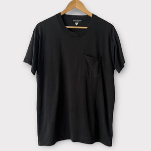 1980s Zeros Revival Blank Vintage Pocket Tee Shirt - Black