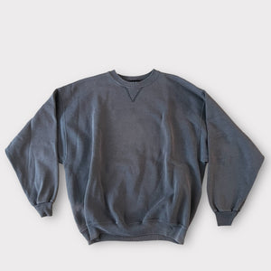 1990s Zeros Revival Blank Vintage Sweatshirt - Gray