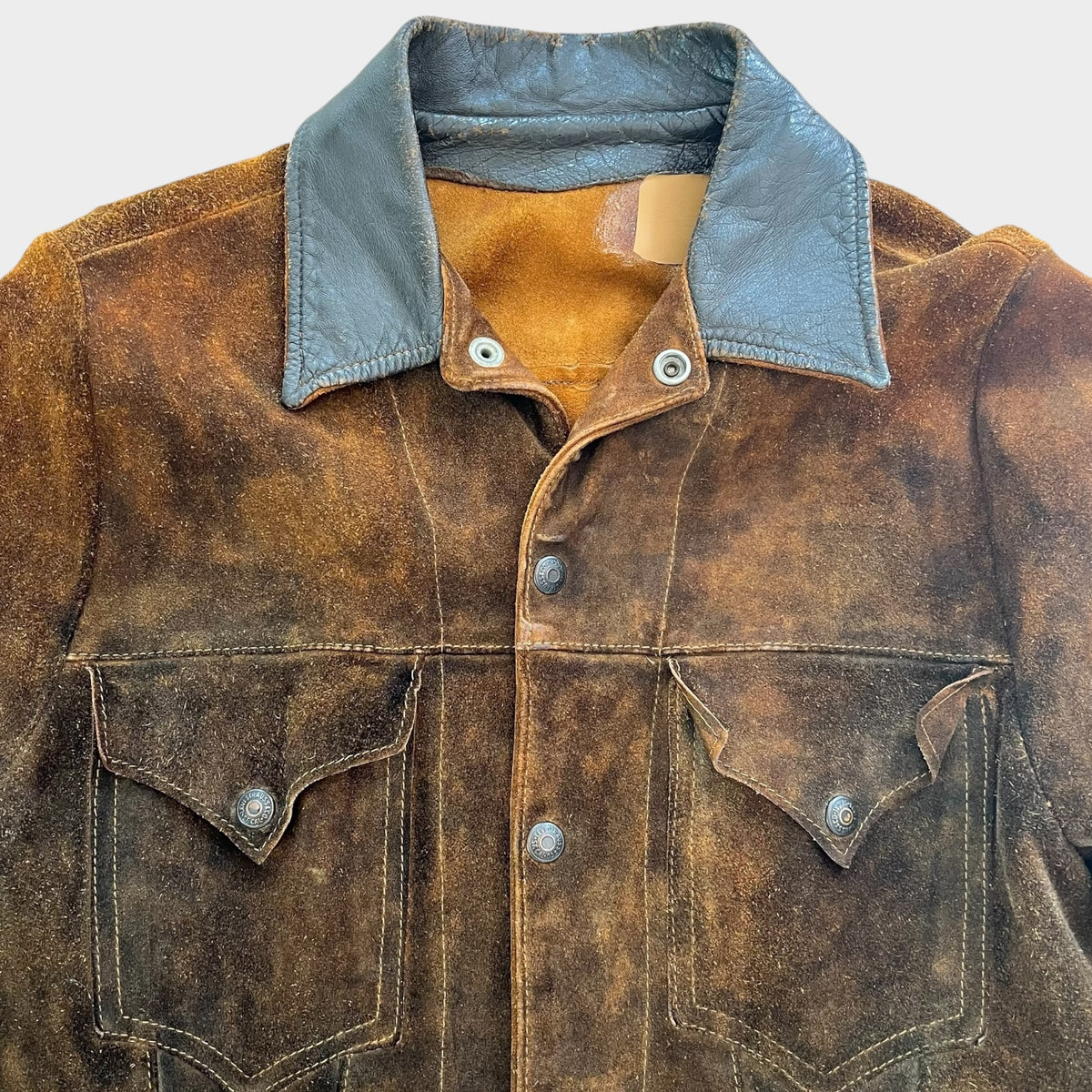 1950's Levi's Type III Vintage Brown Suede Leather Trucker Jacket