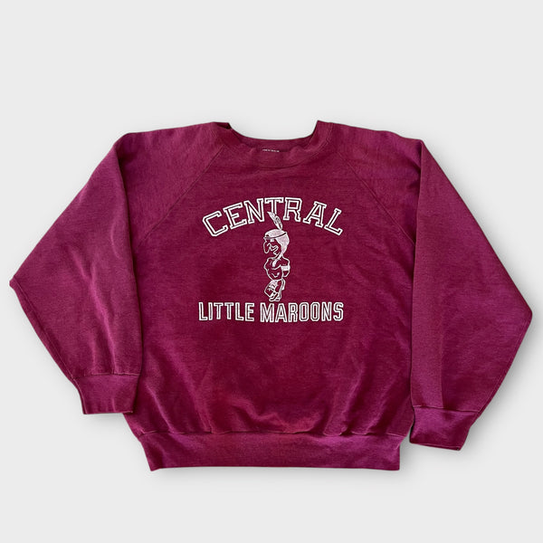 1980's Central Little Maroons Indian Mascot Vintage High School School Sweatshirt