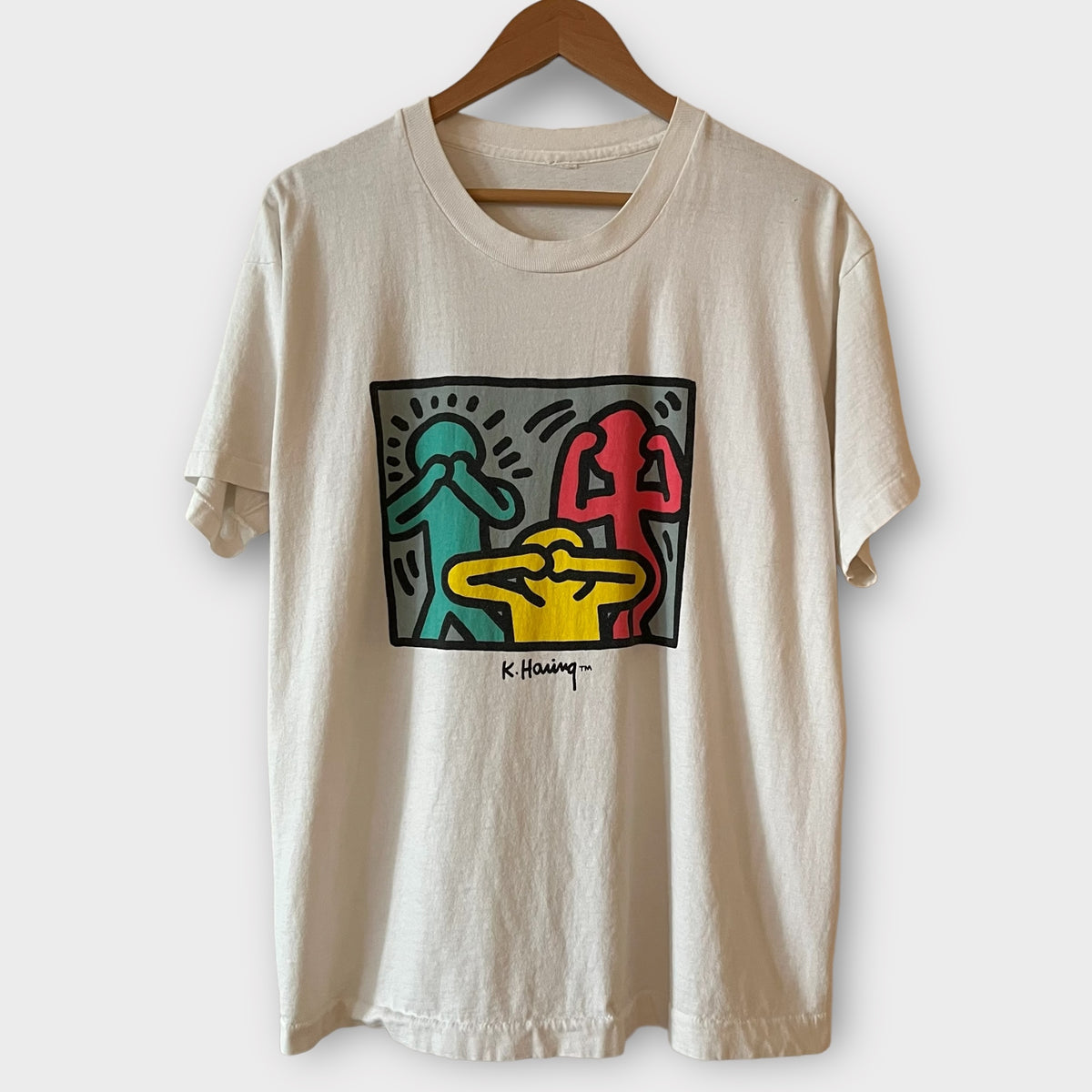lowsun　90s keith haring tee Vintage 90s Keith Haring Pop Shop Long Sleeve Tee Rare DJ
