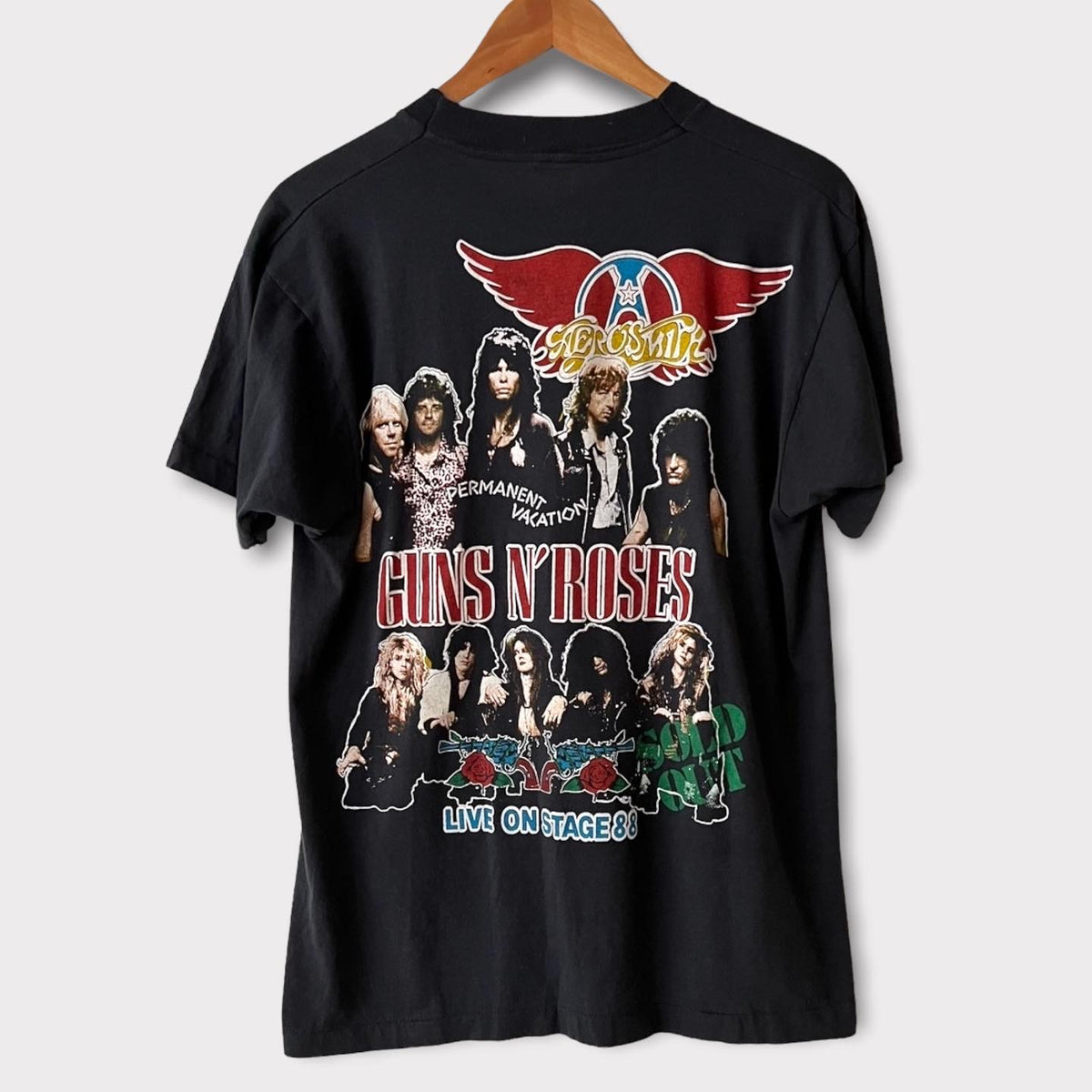 1988 Guns N Roses & Aerosmith Vintage Tour Tee Shirt – Zeros Revival