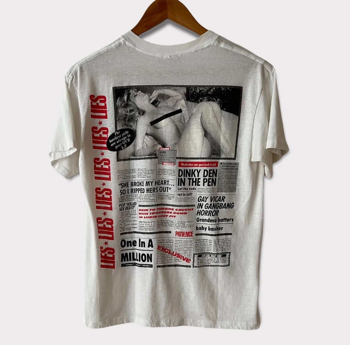 Lake Taupo Enrich sne 1989 Guns N Roses "Lies" Vintage Promo Tee Shirt – Zeros Revival