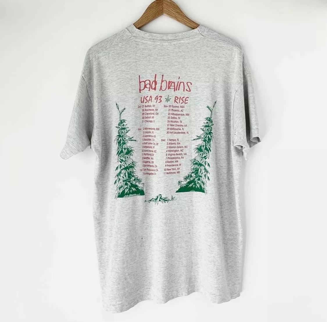 1993 Bad Brains Vintage Tour Tee Shirt