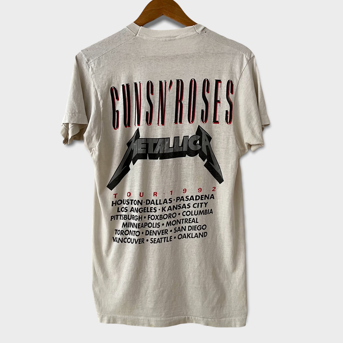 1992 Metallica + Guns N Roses Vintage Tour Tee Shirt