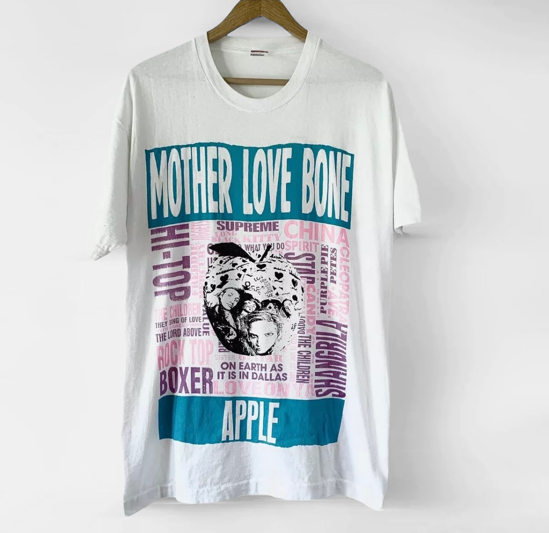Anslået at tiltrække søster 1990 Mother Love Bone "Apple" Vintage Promo Tee Shirt – Zeros Revival