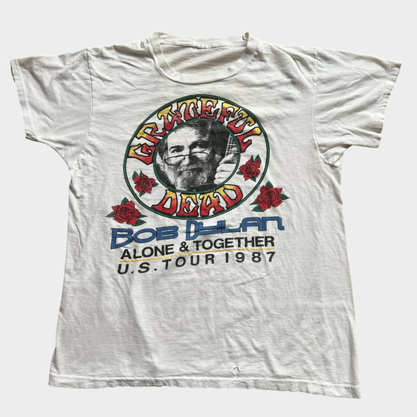 1987 Grateful Dead & Bob Dylan "Alone & Together" Tour Original Vintage Band Tee Shirt