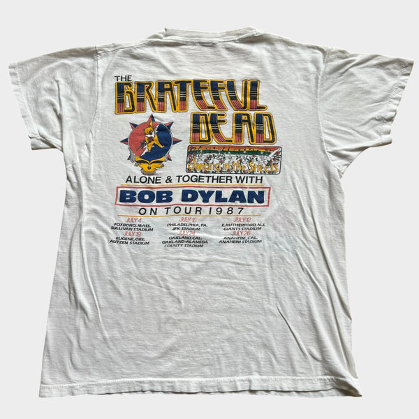 1987 Grateful Dead & Bob Dylan "Alone & Together" Tour Original Vintage Band Tee Shirt