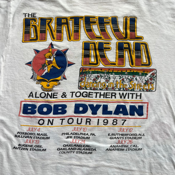 1987 Grateful Dead & Bob Dylan "Alone & Together" Tour Original Vintage Band Tee Shirt