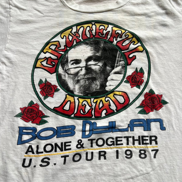 1987 Grateful Dead & Bob Dylan "Alone & Together" Tour Original Vintage Band Tee Shirt