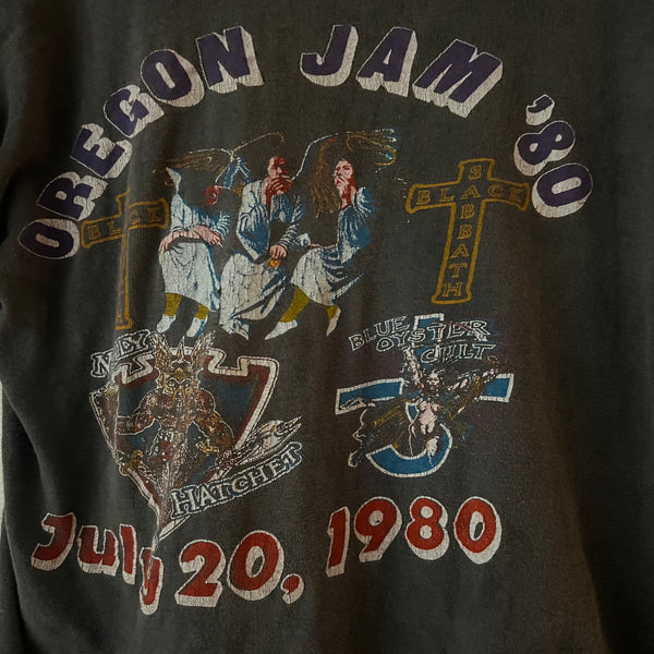 1980 Oregon Jam Festival w/ Black Sabbath, Molly Hatchet, Blue Oyster Cult Vintage Concert Tee Shirt