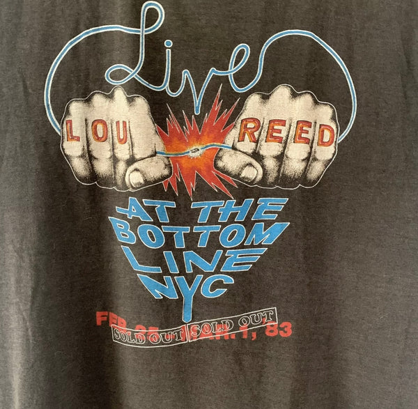 1983 Lou Reed Live At The Bottom Line in NYC Vintage Concert Band Tee Shirt