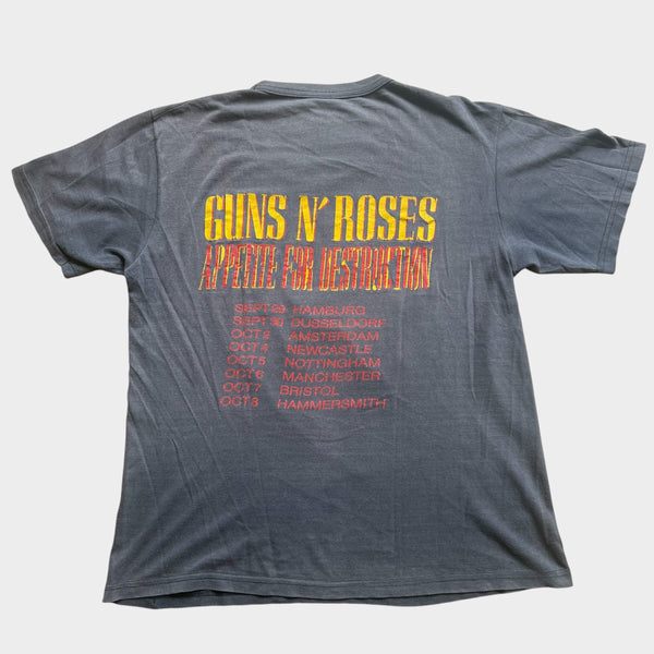 1987 Guns N Roses "Appetite For Destruction" European Tour Vintage Band Tee Shirt