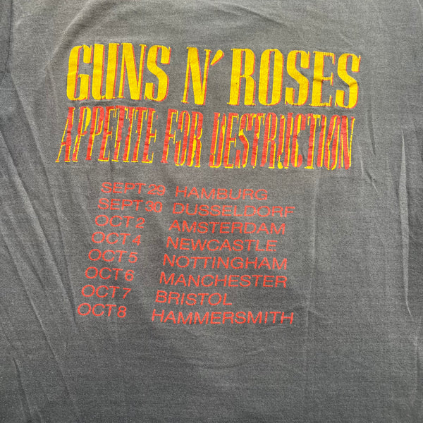 1987 Guns N Roses "Appetite For Destruction" European Tour Vintage Band Tee Shirt