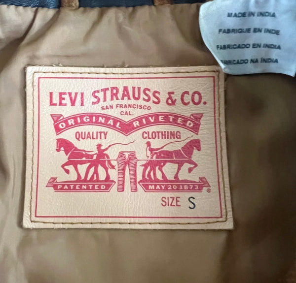 Levi's Brown Suede Leather Trucker Jacket - Small