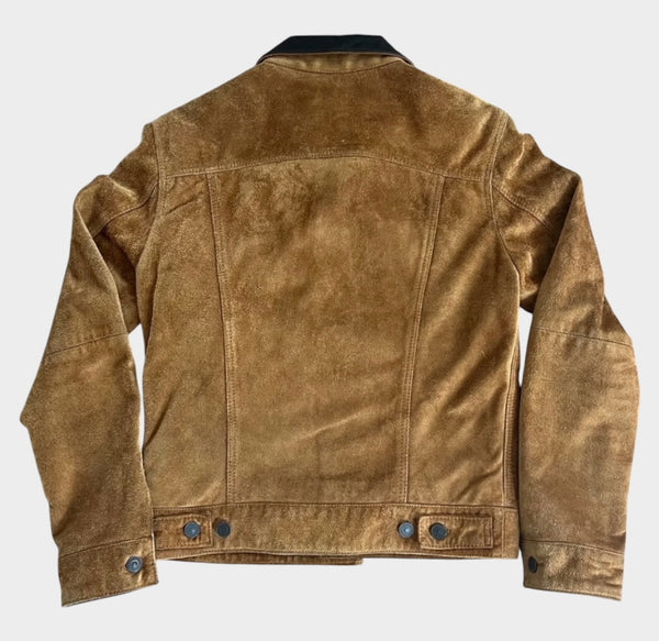 Levi's Brown Suede Leather Trucker Jacket - Small