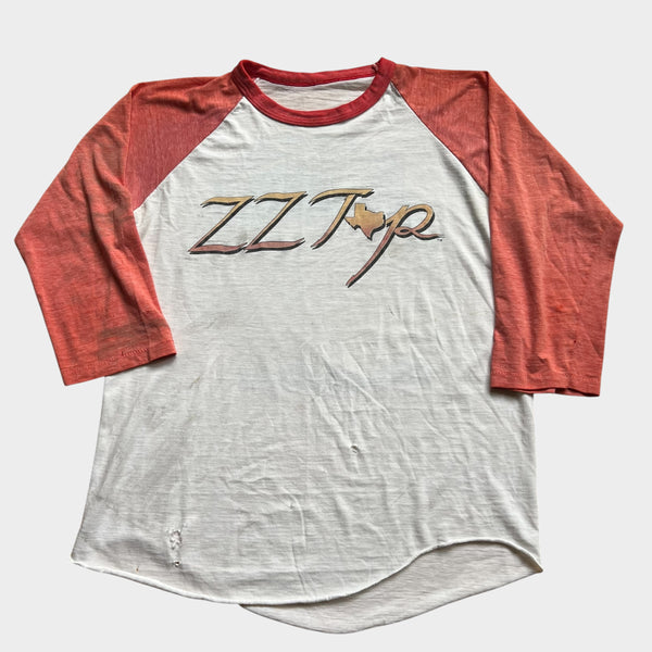 1983 ZZ TOP "Eliminator" Texas Tour Vintage Band Raglan Tee Shirt