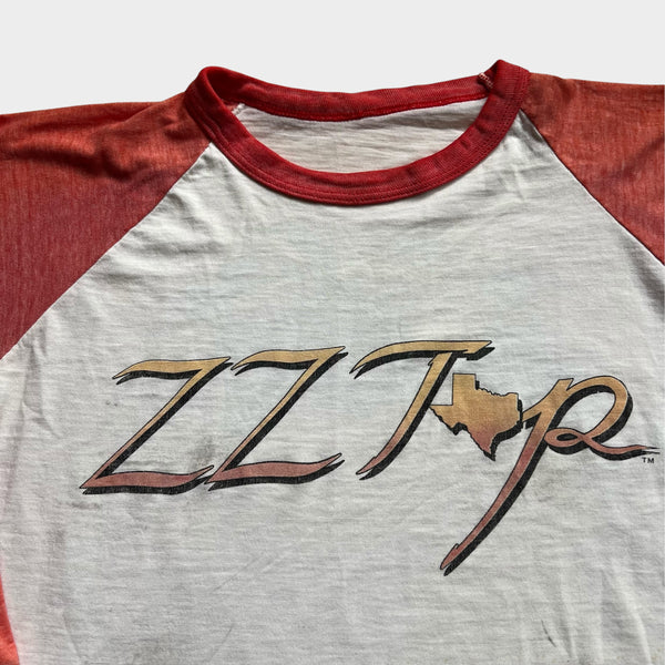 1983 ZZ TOP "Eliminator" Texas Tour Vintage Band Raglan Tee Shirt