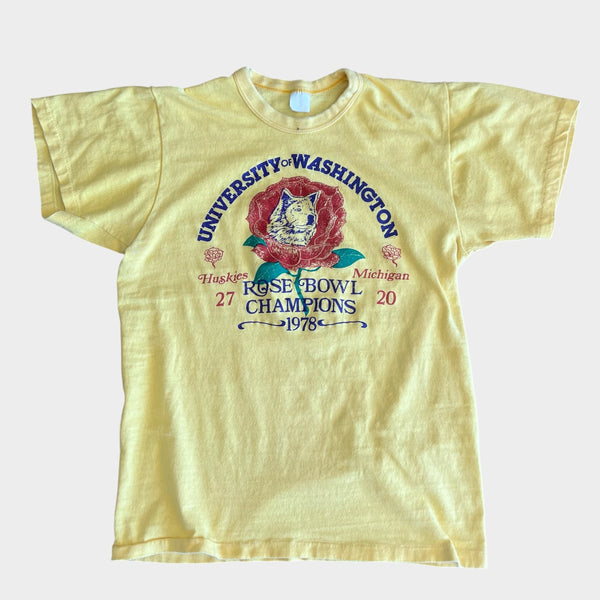 1978 University Of Washington Huskies vs Michigan Rose Bowl Football Game Vintage Tee Shirt