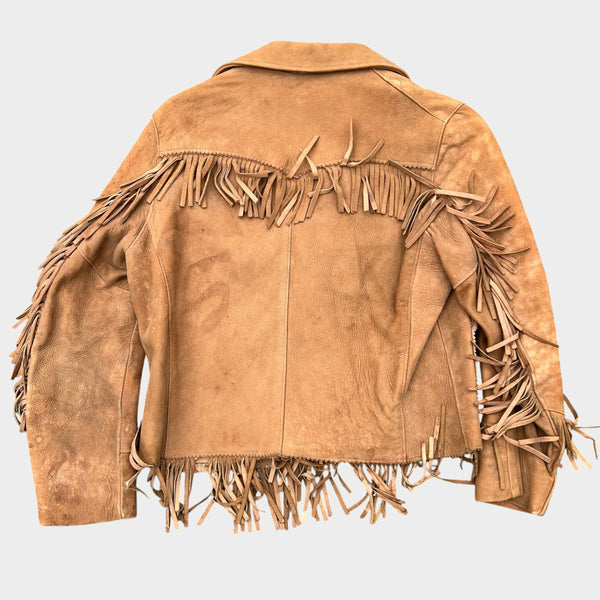 1950's Levi's Shorthorn Fringe Cowboy Western Leather Jacket Kid's 50's