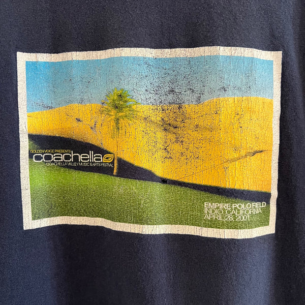2001 Coachella Music Festival (Ft. Jane's Addiction, Weezer, Fatboy Slim, Iggy Pop, Chemical Brothers, Etc..) Vintage Tee Shirt