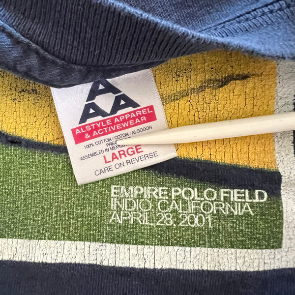 2001 Coachella Music Festival (Ft. Jane's Addiction, Weezer, Fatboy Slim, Iggy Pop, Chemical Brothers, Etc..) Vintage Tee Shirt