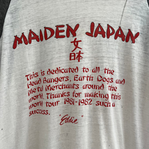 1981 Iron Maiden Japan Tour Vintage Band Raglan Tee Shirt