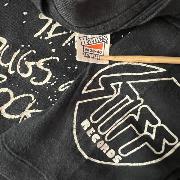 1970s Stiff Records "Sex Drugs & Rock N Roll" Vintage Record Label Promo Tee Shirt