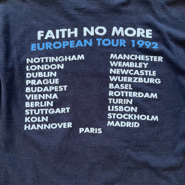 1992 Faith No More Euro Tour Vintage Band Tee Shirt