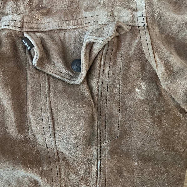 1960's Levi's BIG E Vintage Brown Suede Leather Western Field Trucker Jacket