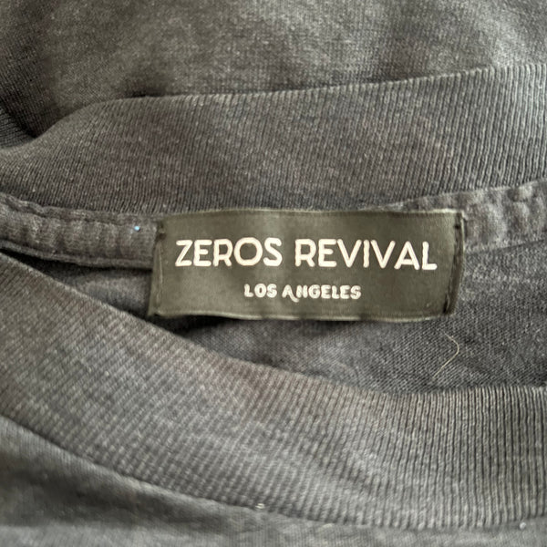 1990s Zeros Revival Blank Vintage Tee Shirt - Black