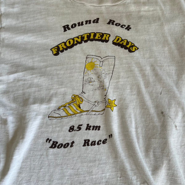 1970's Round Rock Frontier Days "Boot Race" Vintage Tee Shirt