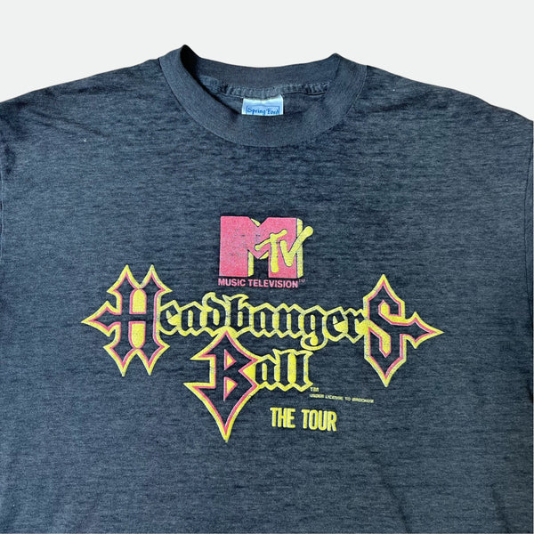 1989 MTV Headbangers Ball Tour w/ Anthrax, Exodus, Helloween Vintage Tour Tee Shirt