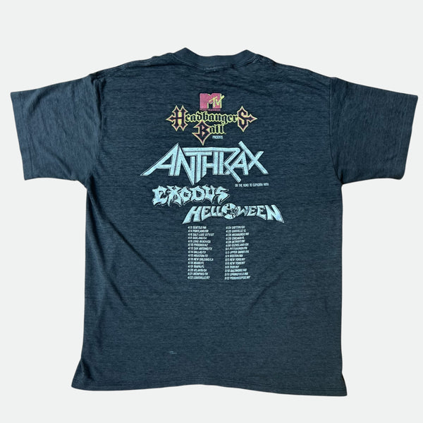 1989 MTV Headbangers Ball Tour w/ Anthrax, Exodus, Helloween Vintage Tour Tee Shirt