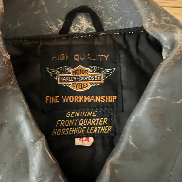 1950's Harley Davidson "Traveler" Horsehide Motorcycle Gray Leather Jacket
