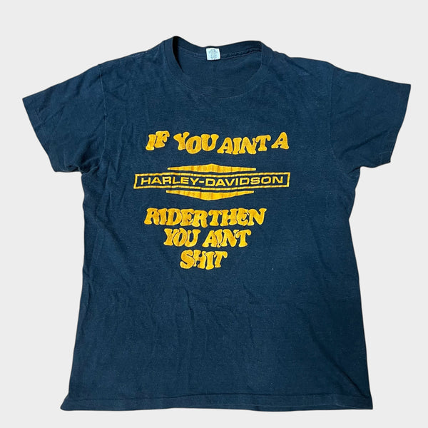 1970's Harley Davidson Motorcycle "If You Ain't a Rider..." St. Louis, Missouri Vintage Tee Shirt