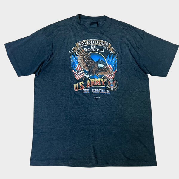 1988 U.S. Army "American By Birth" 3D Emblem Vintage Tee Shirt