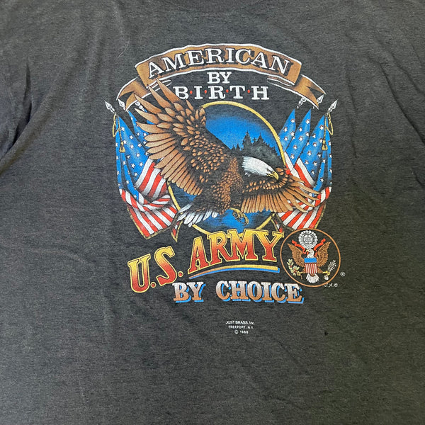 1988 U.S. Army "American By Birth" 3D Emblem Vintage Tee Shirt
