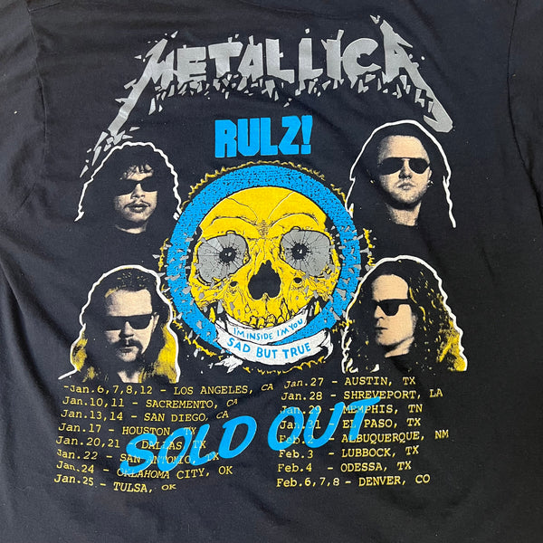 1992 Metallica Vintage Parking Lot Tour Band Tee Shirt
