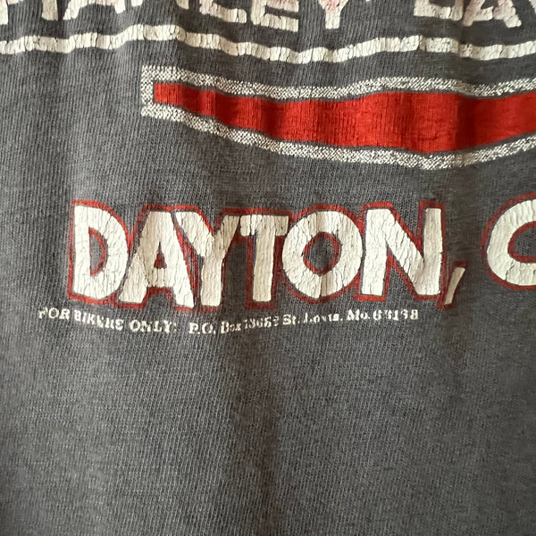 1980s Harley Davidson Motorcycle Dayton, Ohio Vintage Tee Shirt