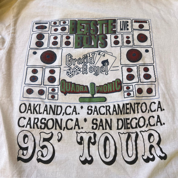 1995 Beastie Boys "Quadraphonic" California Tour Dates Vintage Parking Lot Rap Tee Shirt