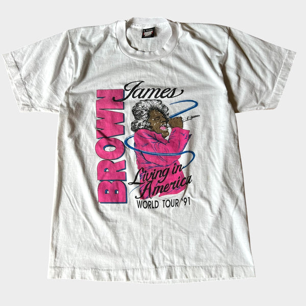 1991 James Brown "Living In America" Vintage Tour Tee Shirt