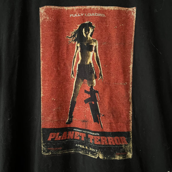 2007 Planet Terror (Directed by: Robert Rodriguez) Grindhouse Vintage Movie Promo Tee Shirt