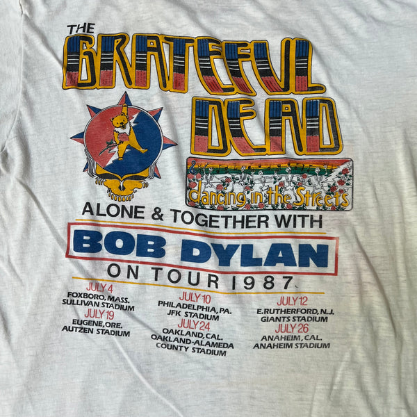 1987 Grateful Dead & Bob Dylan Vintage Tour Band Tee Shirt