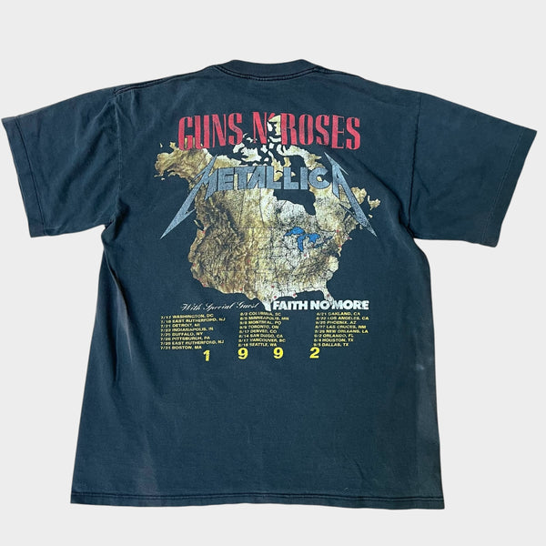1992 Guns N Roses, Metallica, Faith No More Vintage Tour Tee Shirt