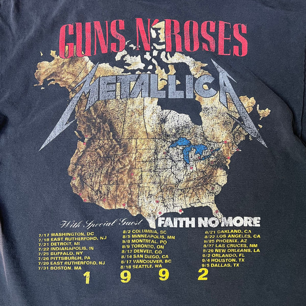1992 Guns N Roses, Metallica, Faith No More Vintage Tour Tee Shirt
