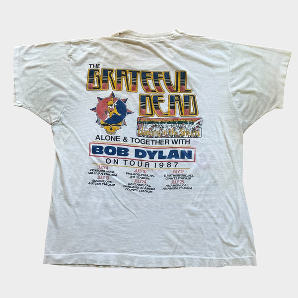 1987 Grateful Dead & Bob Dylan Vintage Tour Band Tee Shirt
