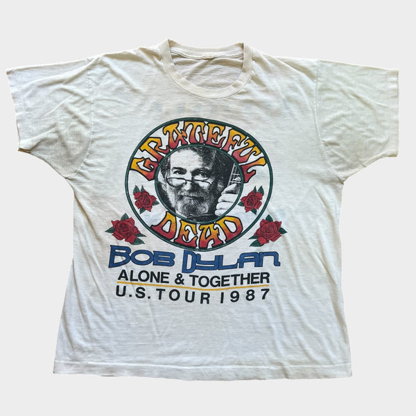 1987 Grateful Dead & Bob Dylan Vintage Tour Band Tee Shirt